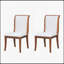 Ensemble de 2 chaises de salle à manger rembourrées à finition noyer - Élégantes chaises d'appoint traditionnelles en tissu avec lignes courbes-1697343474