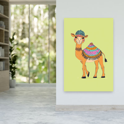 Joyeux chameau coloré, impression d'art fantaisiste abstrait