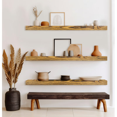 3 Piece Oak Floating Shelf
