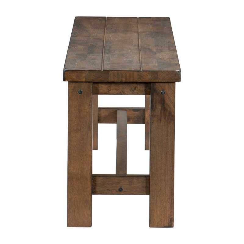 Banc de salle à manger en bois massif 52 po x 13 po, brun transitionnel classique, 52 po x 18 po