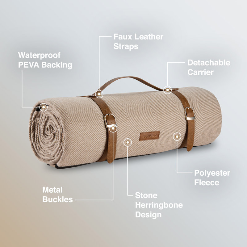 Picnic Blanket, 200cm W x 220cm D, Beige