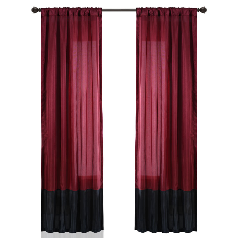 Curtain Pair, Merlot/Black