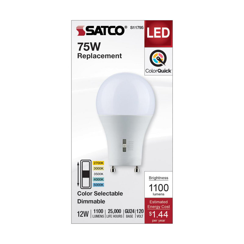 12 Watt White LED Bulb, 75 Watt Equivalent
