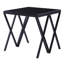 Table de bout en verre de 8 mm d'épaisseur au fini noir avec plateau et structure en métal contemporain stable