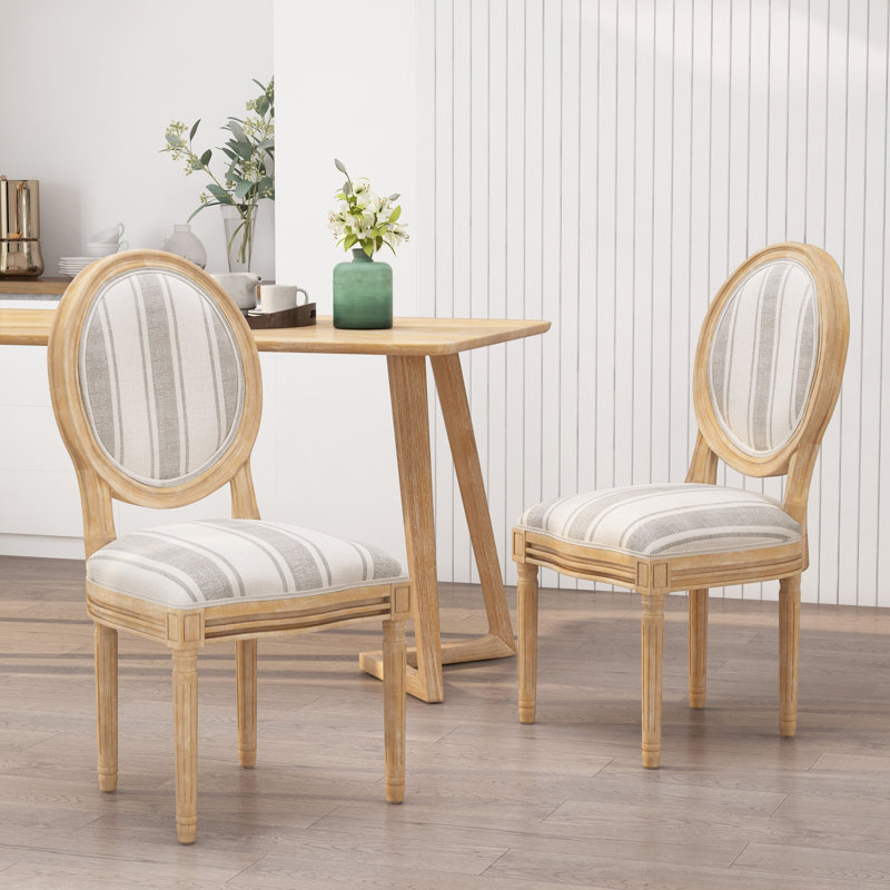 Jair 19.25'' H Upholstered Side Chair, Gray Striped