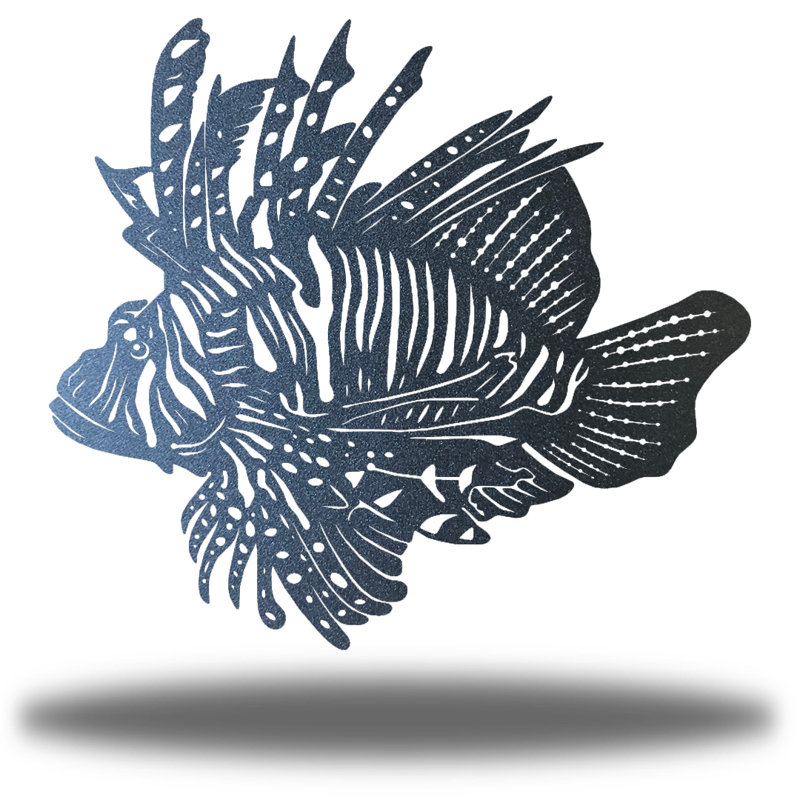 Décoration murale poisson-lion Angelinea, H 12 po x l 12 po x P 0,013 po, Noir