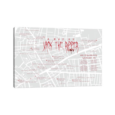 Jack The Ripper London Infographic by Bibliotography - Wrapped Canvas Print