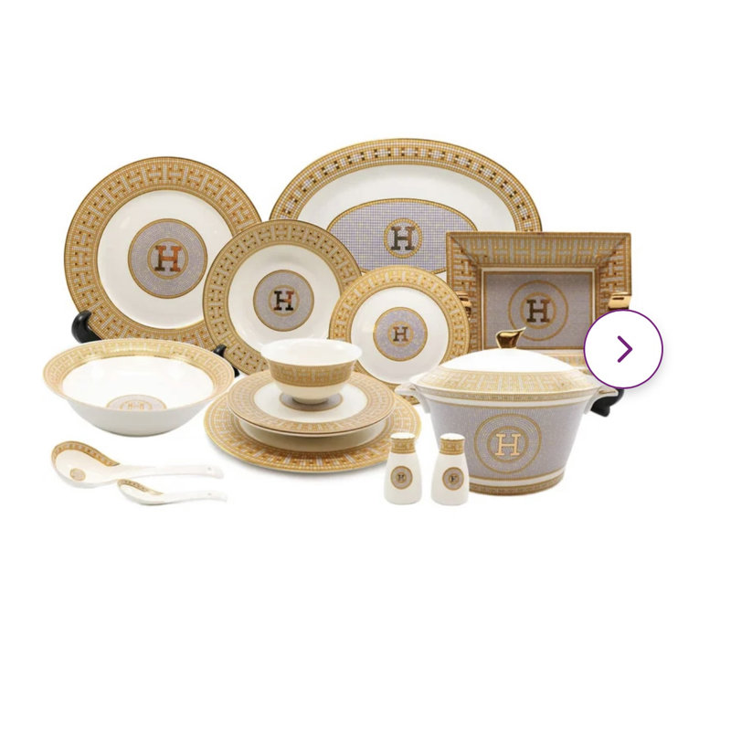Mokane Bone China Dinnerware Set 44 Piece - Service for 6