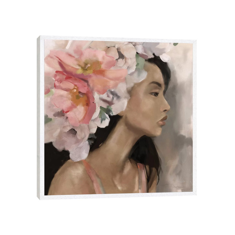 Flower Crown by Carol Robinson - Painting on Canvas, White Framed, 45.72 cm H x 45.72 cm W