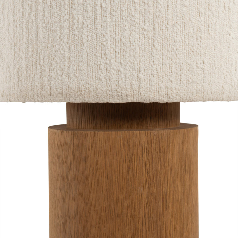 Haney Floor Lamp, Polyester Blend, Light Smoked Oak Veneer