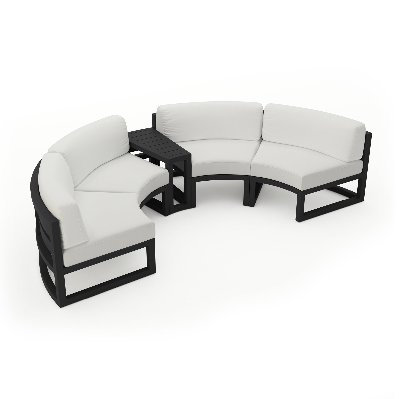 Bergeron 81" Sunbrella® Patio Sectional, Canvas Natural Sunbrella® Canvas, Black