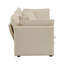 Espace de vie moderne en chenille beige - Base en bois massif et luxueux siège haut en tissu 2 places avec coussins, canapé 4 coussins, structure, matériau respirant de qualité supérieure, zone de confort