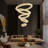 D40''x H150''5 Silver Layer Ceiling Pendant Lamp Ring Embedded Led  Dimmable 2700k-6000k