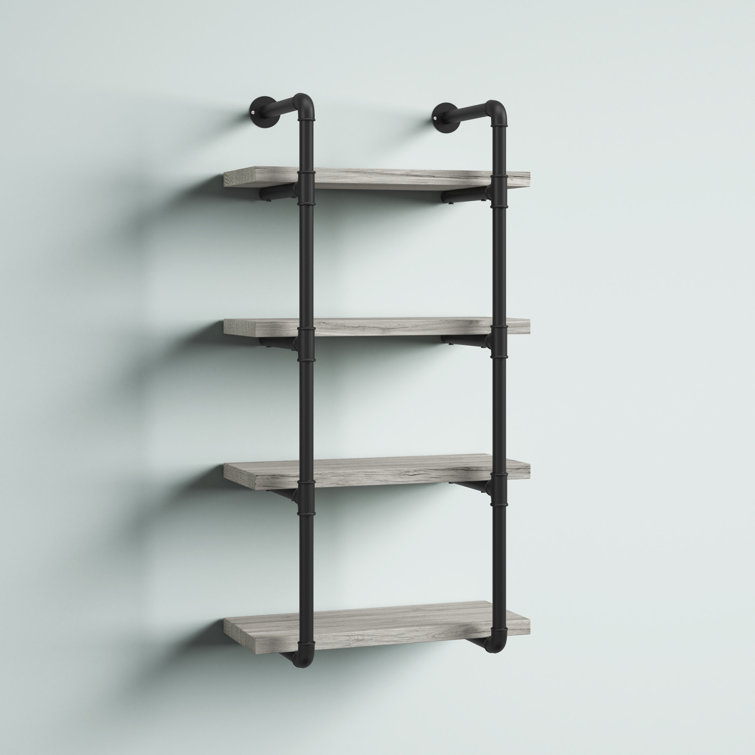 55 Metal and Wood 5 Tiered Wall Shelf White - Olivia & May