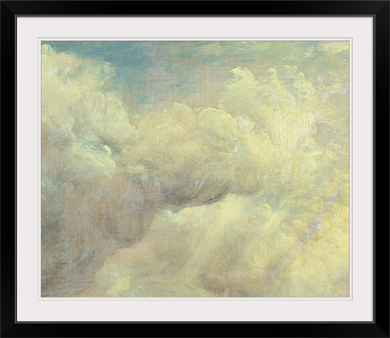 « cloud study, c. 1821 » par l’impression de peintures John Constable, H 32 po x l 38 po x P 1 po, Cadre noir