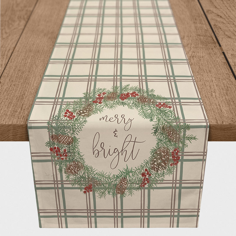 Merry And Bright Plaid Table Runner, 90" x 16"