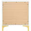 Table de chevet blanche et dorée pour la chambre à coucher - 2 tiroirs, rangement spacieux, look, joints inclus et amplement d'espace de rangement, style