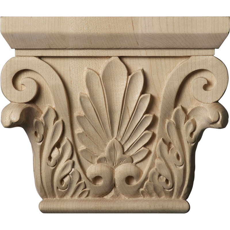 Petit Chesterfield Capital (convient aux pilastres jusqu'à l 3 7/8 po x P 1 po), 6,5 po x 5,5 po x 2,5 po, Cerisier
