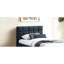 Lit double avec lit gigogne, délice de chambre à coucher contemporain, tête de lit tapissier en lin gris anthracite et motif quadrillé pour chambre à coucher, raffinement,