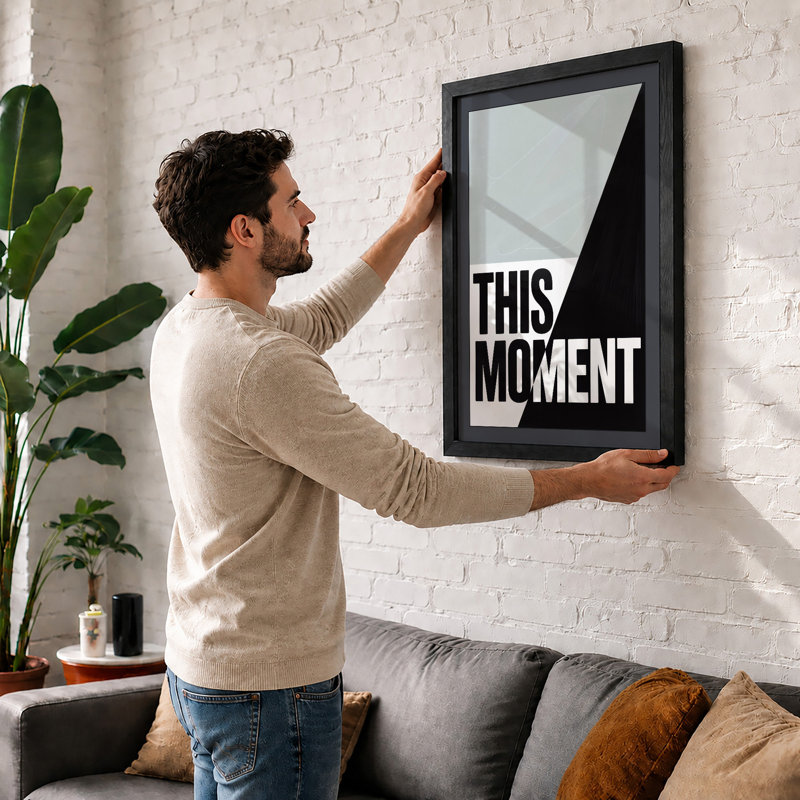 This Moment Typography - Framed Print, A1 - 84.1 x 59.4 cm, Walnut