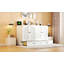 Grand lit escamotable avec grands tiroirs, blanc