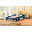 Lit plateforme double en forme de voiture de course avec roues, bleu-1124163157