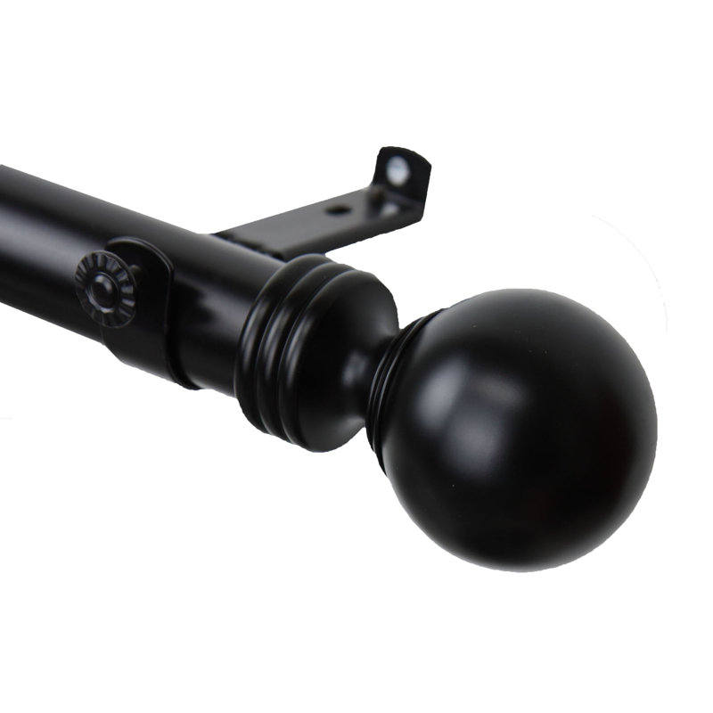 Tringle à rideaux simple non télescopique 1,5 "Sphere, L 168 po, Noir