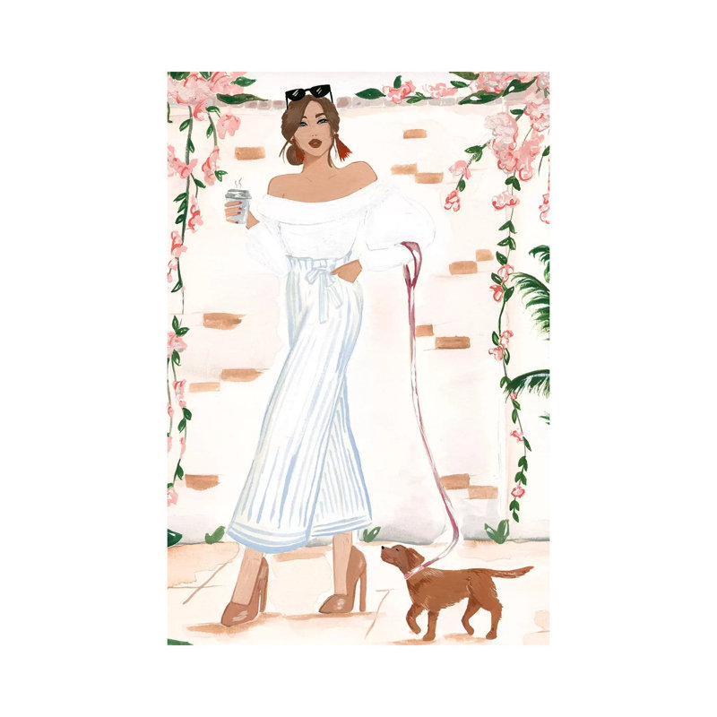 Walking the Dog 1 Piece Wall Art on Canvas, 45.72cm H x 30.48cm W x 1.91cm D, Wrapped Canvas