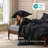 Bedsure 100% Washed Cotton Duvet Cover Queen Set - Minimalist Cotton Beding Set For All Season（set of 3）-106246591-125402790