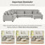 Canapé modulaire surdimensionné de 129 po en forme de U de 59 po Canapé moderne revêtu de velours côtelé avec une chaise longue pour le salon-395610995