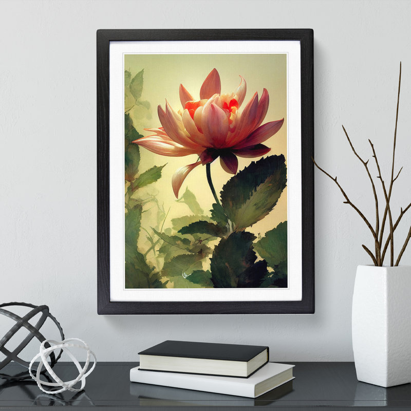 XV1022-2626X Lush Flower - Single Picture Frame Print, 34cm H x 25cm W x 2cm D, Black