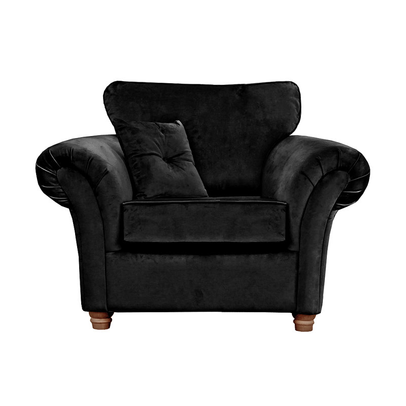 Lila Velvet Accent Chair, Black