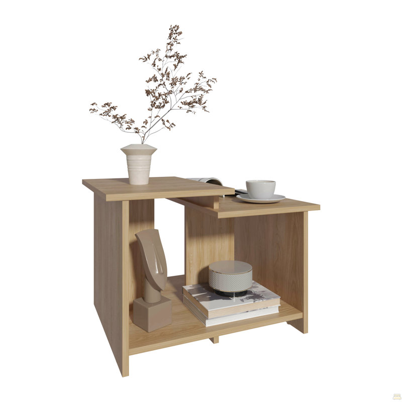 Table basse, H 16 po, Bois naturel