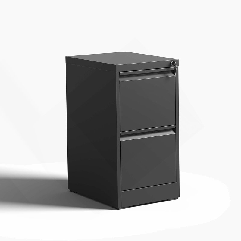 2 Drawer Metal Vertical File Cabinet With Lock For Office And Home, Suitable For A4 Legal/Letter Size Documents Storage