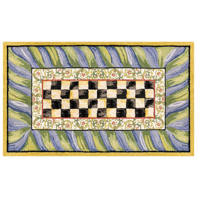 Courtly Check® Purple/Green Washable Rug