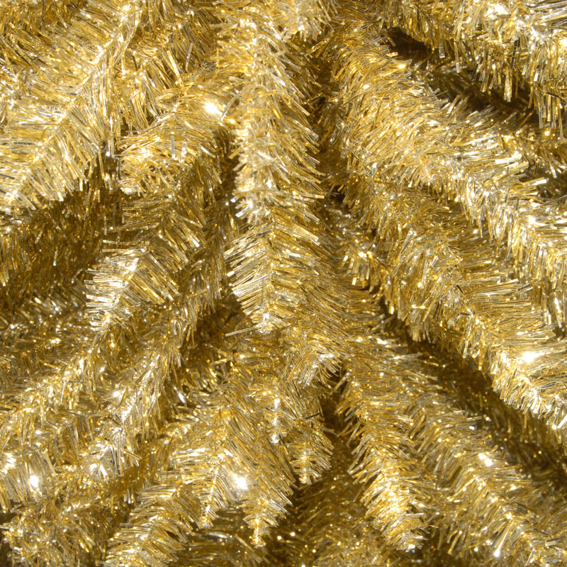 Arbre lamé doré champagne de la collection Tinsel, H 7 pi