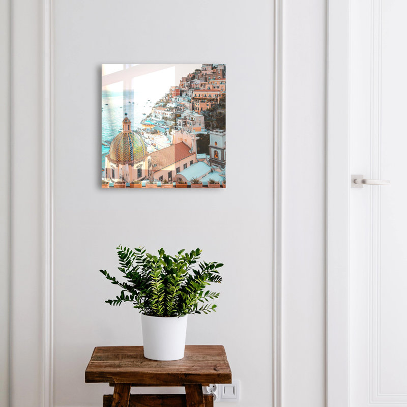 Key storage cabinet, Opens to the right, 30x30x5, White, An atmospheric town by the blue sea, 