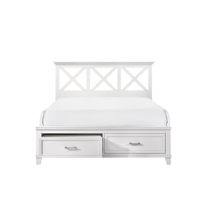 Minimalist Bed Frame, White, King