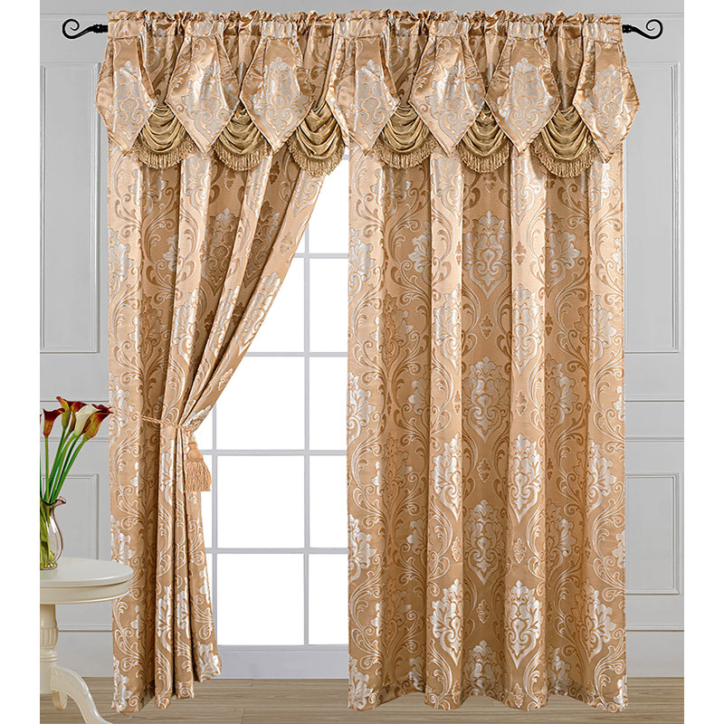 Angelina-2PK Room Darkening Curtain Panel Pair, Taupe