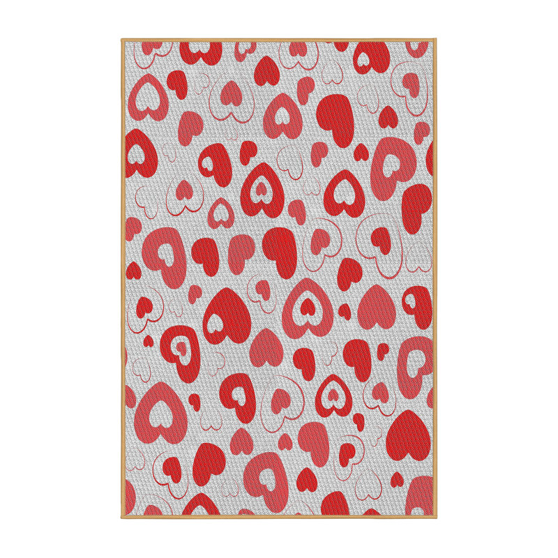 Tapis rouge/gris à motifs Hyuk, Rectangle 2 pi x 4 pi