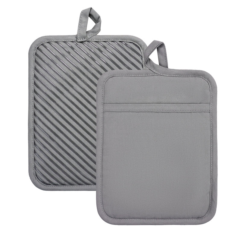 FabStyles Cotton Potholder Set, Gray