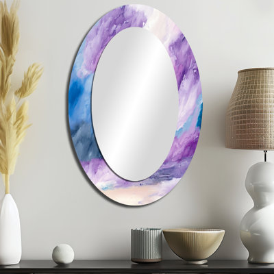 Violet Storm At The Horizon - Purple Modern Oval Wall Mirror
