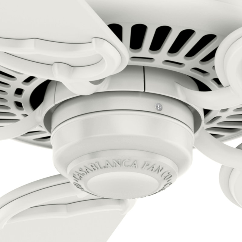 54" Panama 5 - Blade Standard Ceiling Fan with Wall Control, White
