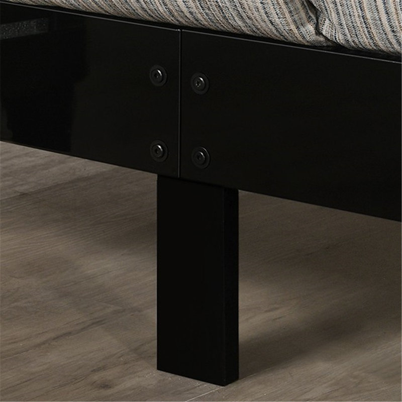 Solid Wood Platform Bed, California King, Black