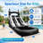 21 Ft Commercial Grade PVC Single Water Slide with Splash Pool & Air Blower for Kids, Black/White