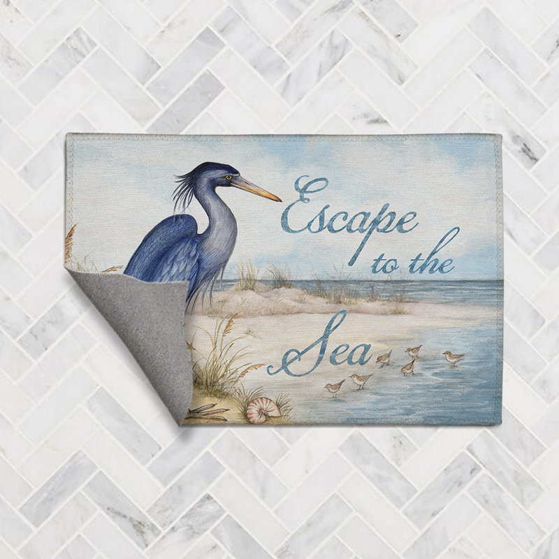 Heron Escape Chenille Indoor Rug, Rectangle 3' x 5'