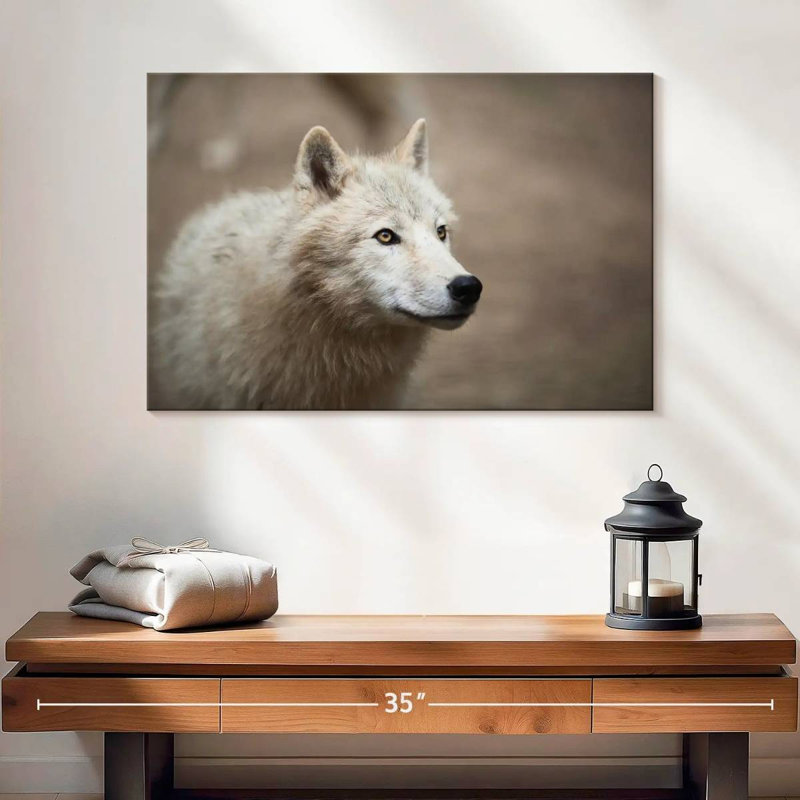 Arctic White Wolf, 16" H x 24" W
