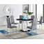 Scottsmoor Modern Halo 6 Seat Round Dining Table Set - Luxury Velvet Dining Chairs-88433962-88433963-88433973