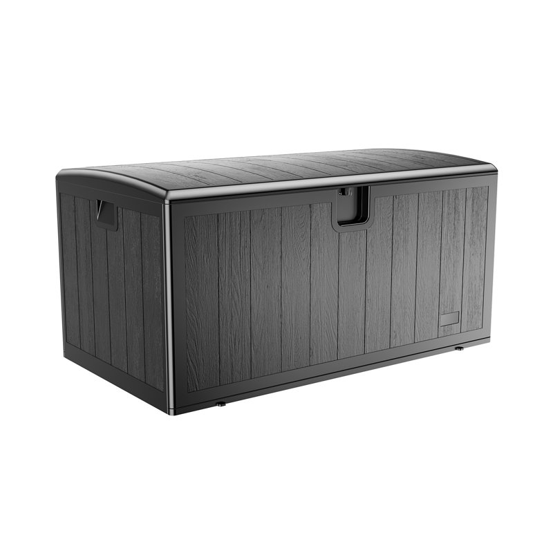 Jeko&Jeko 130 Gallon Outdoor Storage Box – Large Plastic Deck Box With Lockable Lid For Patio Furniture, Garden Supplies, And Shoes, Black