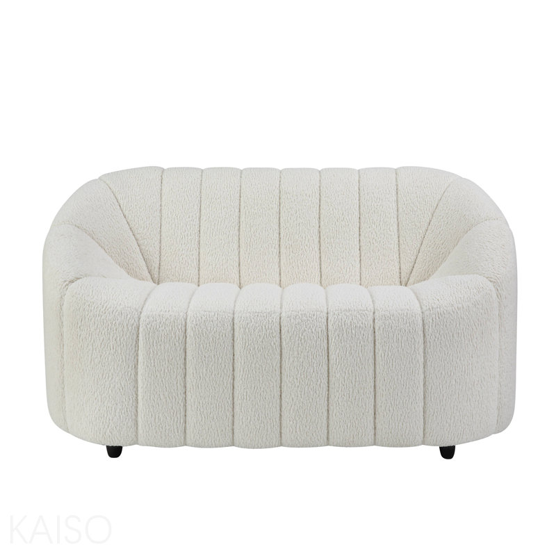 Canapé en sherpa blanc Teddy